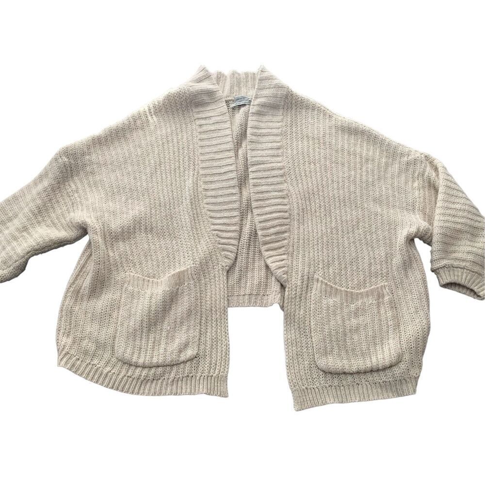 Urban Outfitters Slouchy Oversized tan Cocoon Open Cardigan SWEATER sz S